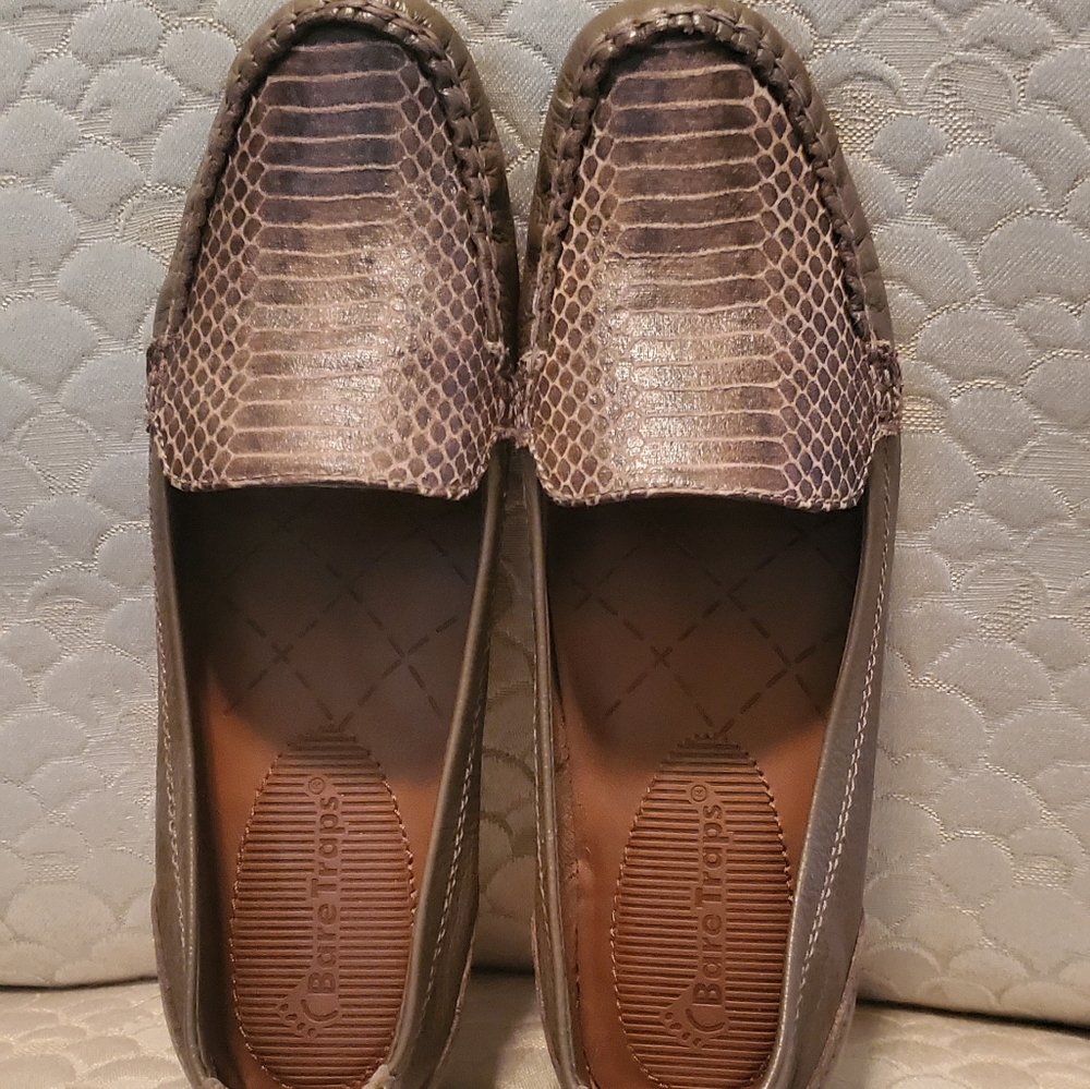 Brown Snakeskin Flats